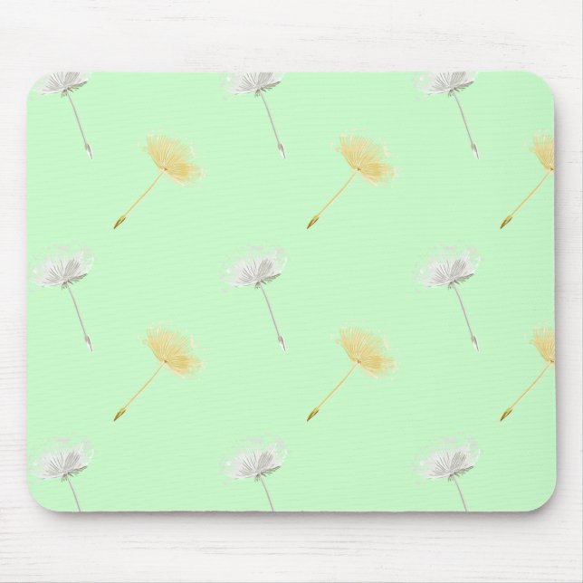 Mousepad Deseja Flores De Dandelion De Mint (Frente)