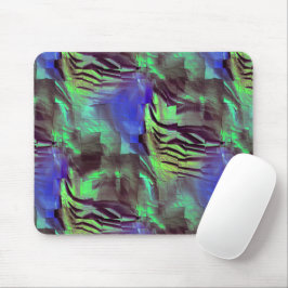 Mousepad Desenho abstrato do mosaico rústico verde e azul