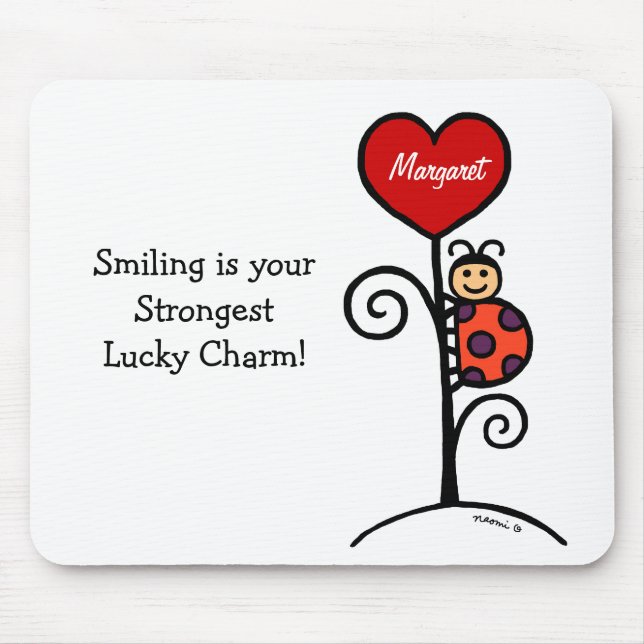 Mousepad Desenho bonito personalizado do joaninha (Frente)