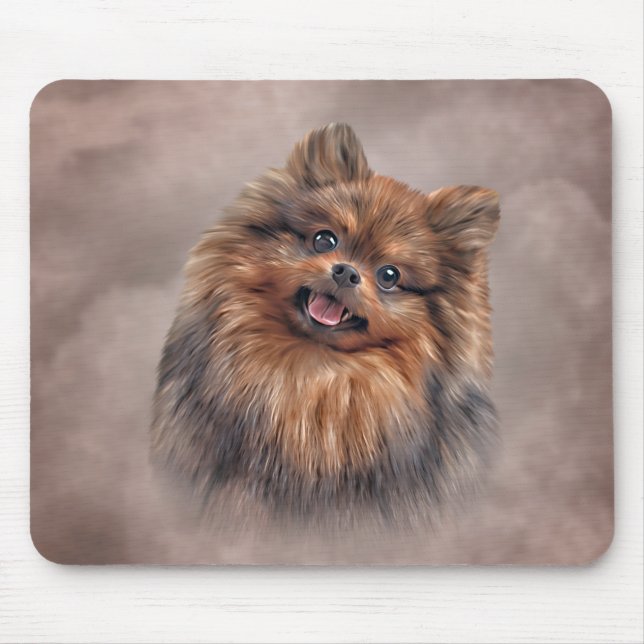 Mousepad Desenho Cão Pomerânia Spitz (Frente)