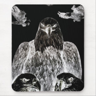 Mousepad Desenho da águia americana, inversão do desenho