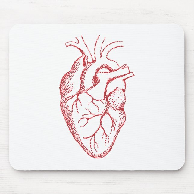 Mousepad Desenho da anatomia do coração humano (Frente)