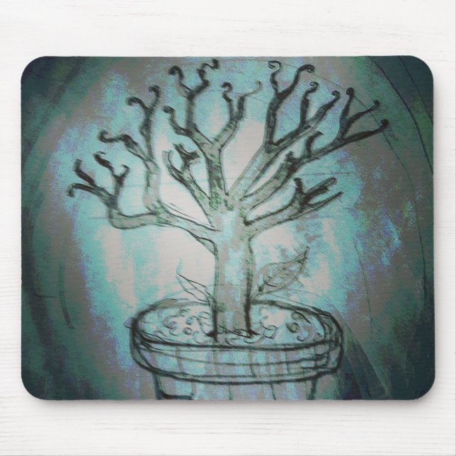 Mousepad Desenho da árvore morto bonsai (Frente)