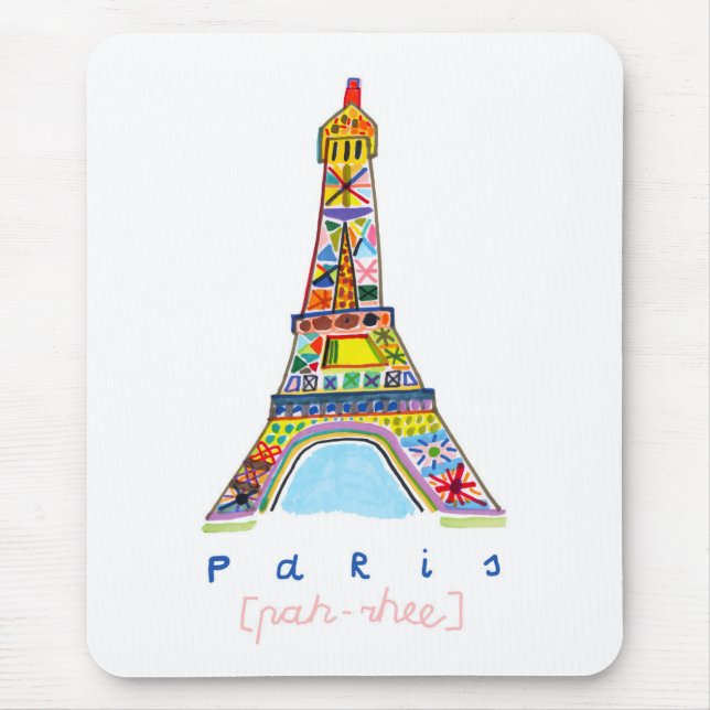 Mousepad Desenho da ponta de feltro de Paris (Frente)