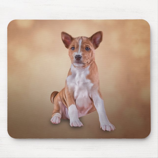 Mousepad Desenho da raça Basenji (Frente)