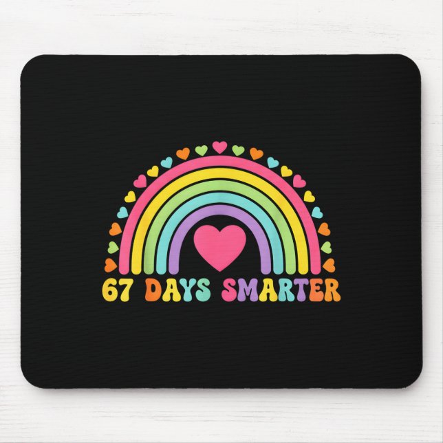 Mousepad Desenho de Coração Arco-Íris 67 Dias Mais Intelige (Frente)
