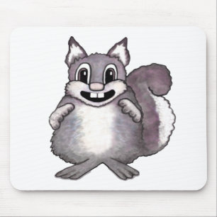 Mousepad Desenho de desenho animado de esquilo feliz