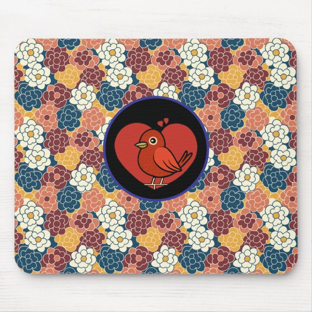 Mousepad desenho de flor por toda parte (Frente)