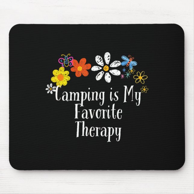 Mousepad Desenho de flores acampamento é terapia favorita e (Frente)