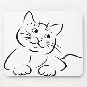 Mousepad Desenho De Gato De Animal Desenho De Gatinhos Feli