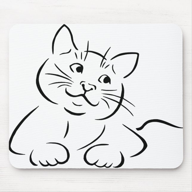Mousepad Desenho De Gato De Animal Desenho De Gatinhos Feli (Frente)