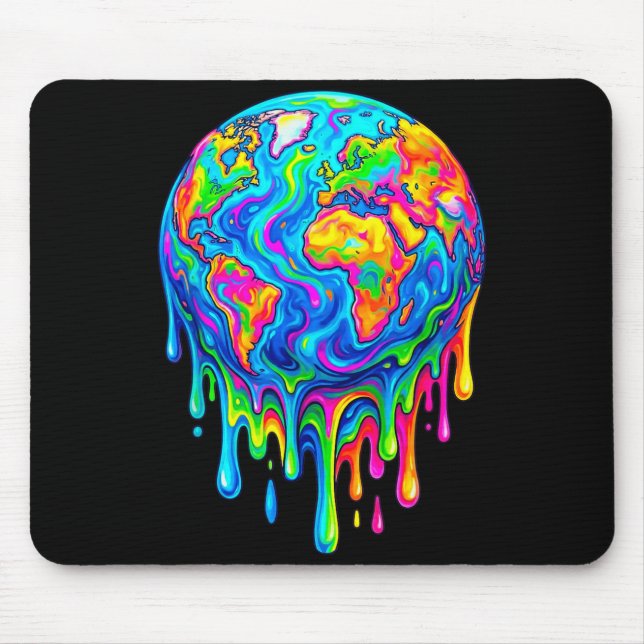 Mousepad Desenho de Gotejamento da Terra Dia da Terra Terra (Frente)