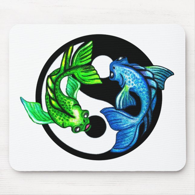 Mousepad Desenho de Koi Yin-Yang (Frente)