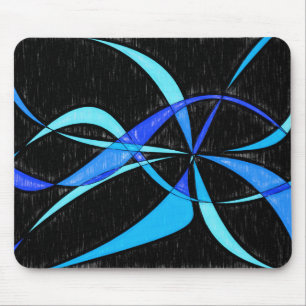 Mousepad Desenho de lápis azul legal dos peixes do abstrat