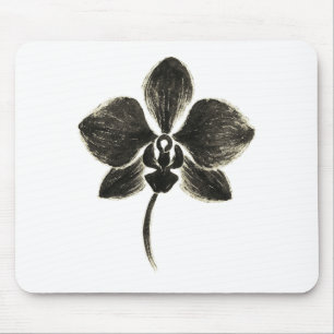 Mousepad Desenho de Linha Orquídea - Design Floral no Supor
