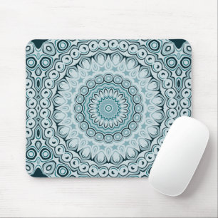Mousepad Desenho de Mandala Náutica em Tons de Azul