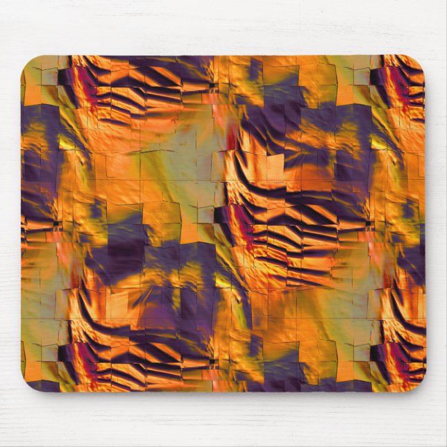 Mousepad Desenho de mosaico de abstrato, dourado rústico qu (Frente)