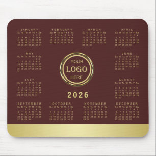 Mousepad Desenho de ouro vermelho-escuro, logotipo ou foto