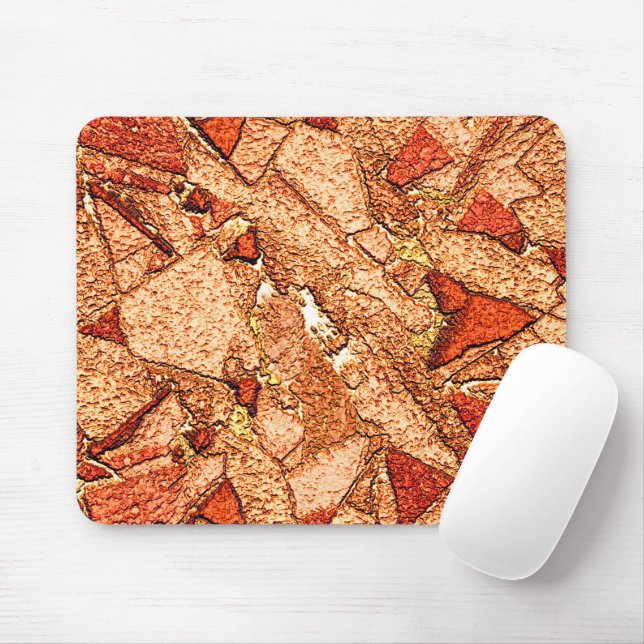 Mousepad Desenho de pedra vulcânica pintada a laranja verme (Com mouse)