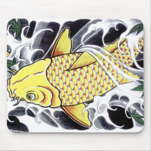 Mousepad Desenho de Peixe Koi Tatuagem Japonesa