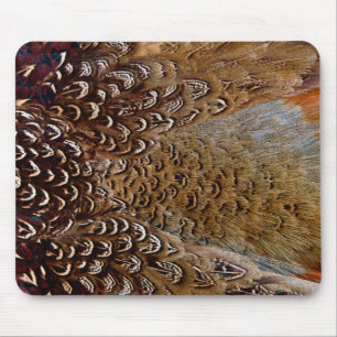 Mousepad Desenho de Pena de Faisão Marrom