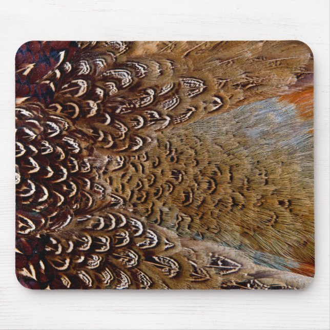 Mousepad Desenho de Pena de Faisão Marrom (Frente)