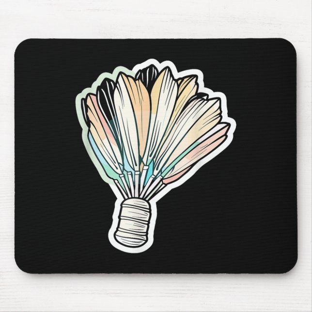 Mousepad Desenho de Peteca de Badminton Badmintonista  (Frente)