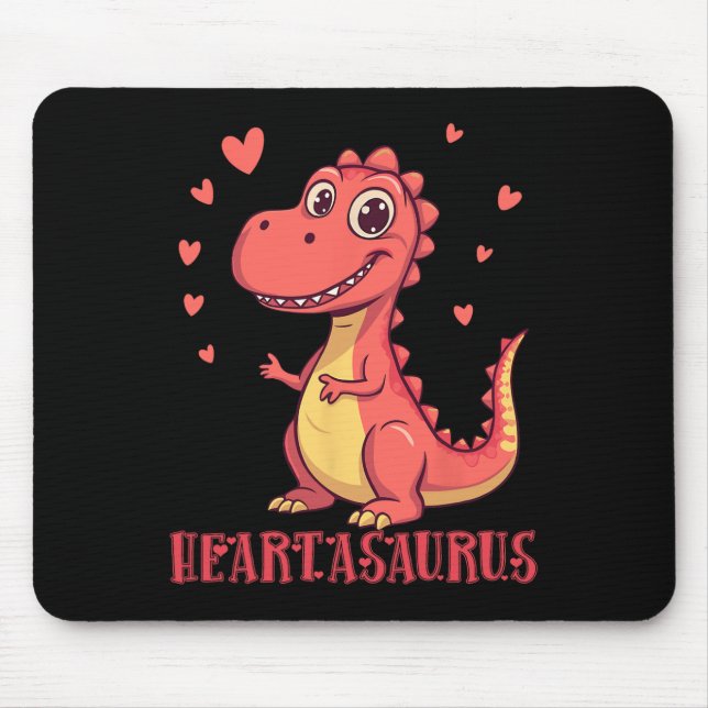 Mousepad Desenho de São Valentão do Coraçãosaurus Dinossaur (Frente)