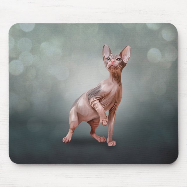 Mousepad Desenho de Sphynx kitten (Frente)