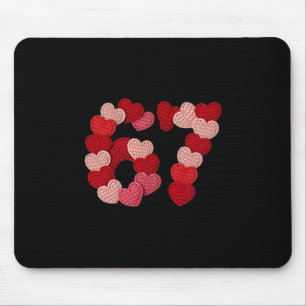 Mousepad Desenho de Suéter de 67 Corações para o Dia dos Na