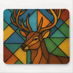 Mousepad Desenho de Vidro Pintado Estilo Tiffany com Veado