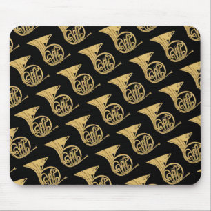 Mousepad Desenho do instrumento musical da trompa francesa