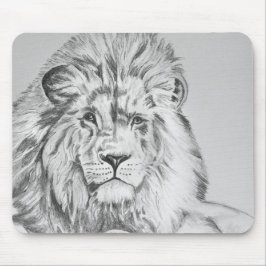 Mousepad Desenho do Lápis Original Desenho de um Leão