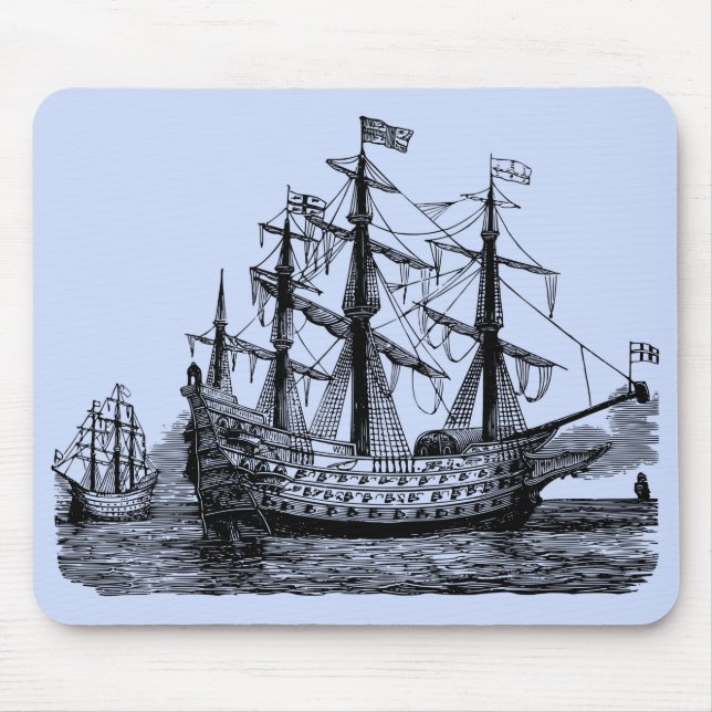 Mousepad Desenho do navio à vela gigante (Frente)