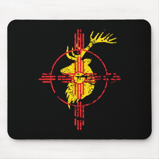 Mousepad Desenho do Símbolo Elk de Bandeira do Novo México  (Frente)