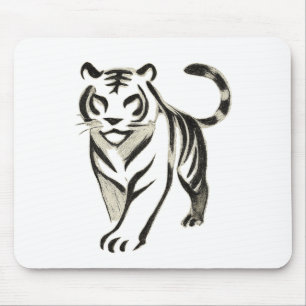 Mousepad Desenho do Tigre Andando - Design da proteção do m