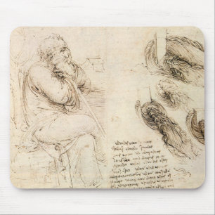 Mousepad Desenho do Velho Homem e da Água de Leonardo da Vi