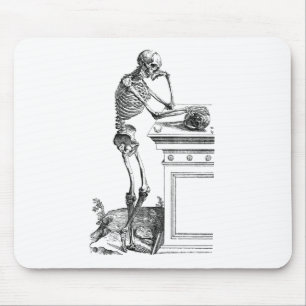 Mousepad Desenho do vintage de um esqueleto ereto