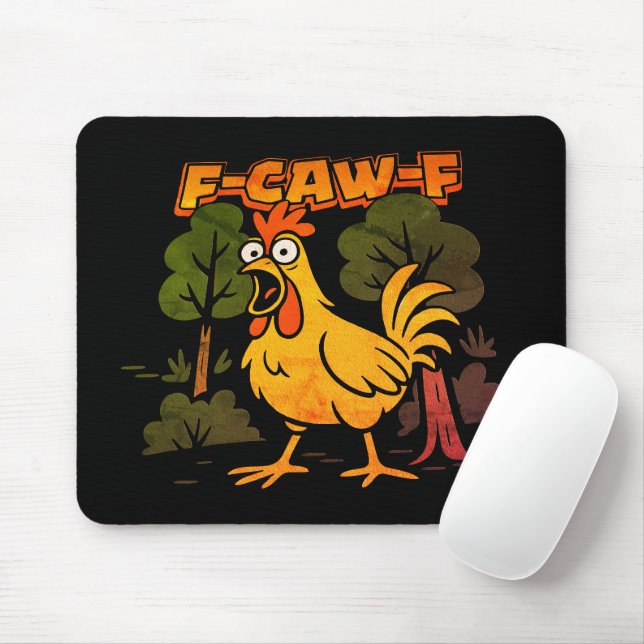 Mousepad Desenho Engraçado de Frango – Humor Animal de Dese (Com mouse)