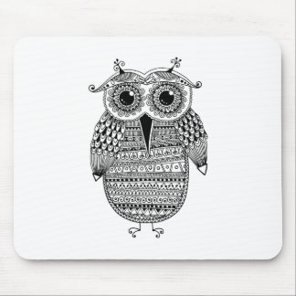 Mousepad Desenho étnico da tinta da coruja