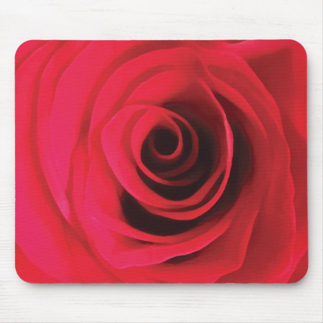 Mousepad desenho floral de rosa vermelha em flor (Frente)