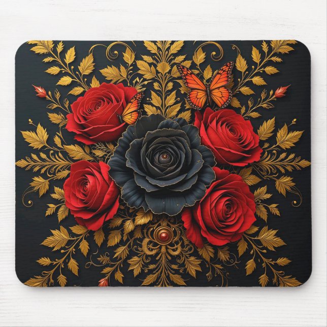 Mousepad Desenho Floral Elegante (Frente)
