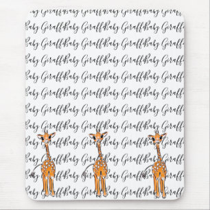 Mousepad Desenho girafa bonito, animais safari