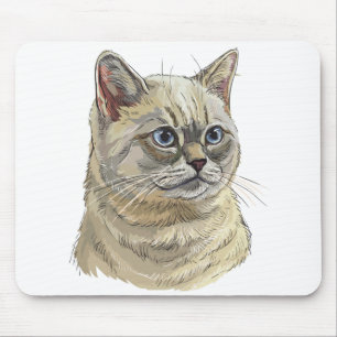 Mousepad Desenho manual de um gato britânico engraçado