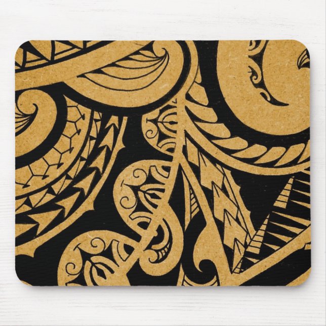 Mousepad desenho original do tatuagem no estilo de madeira (Frente)