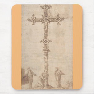 Mousepad Desenho para um Crucifixo com a Virgem Maria