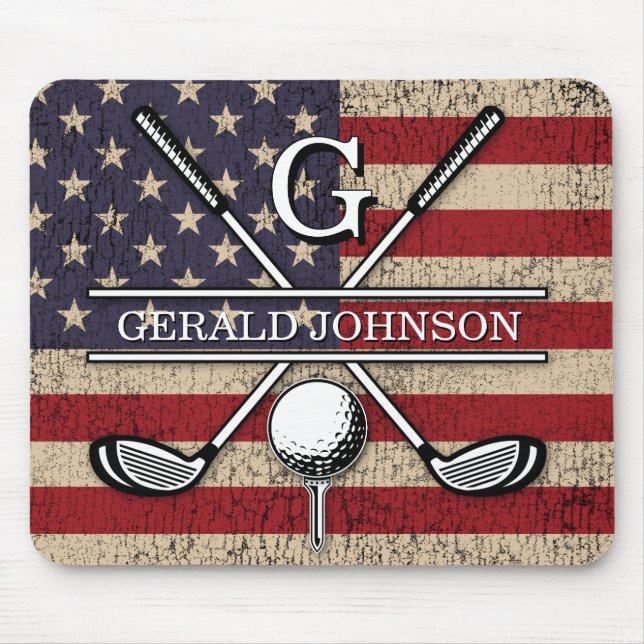Mousepad Desenho Patriótico da Bandeira Americana (Frente)
