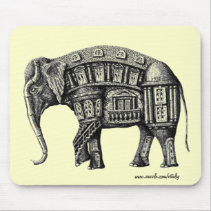 Mousepad Desenho preto e branco da tinta da caneta da
