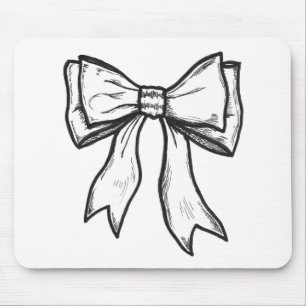Mousepad Desenho preto e branco do arco da fita