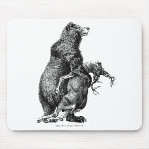 Mousepad Desenho Simples Da Caça Aos Ursos Grizzly